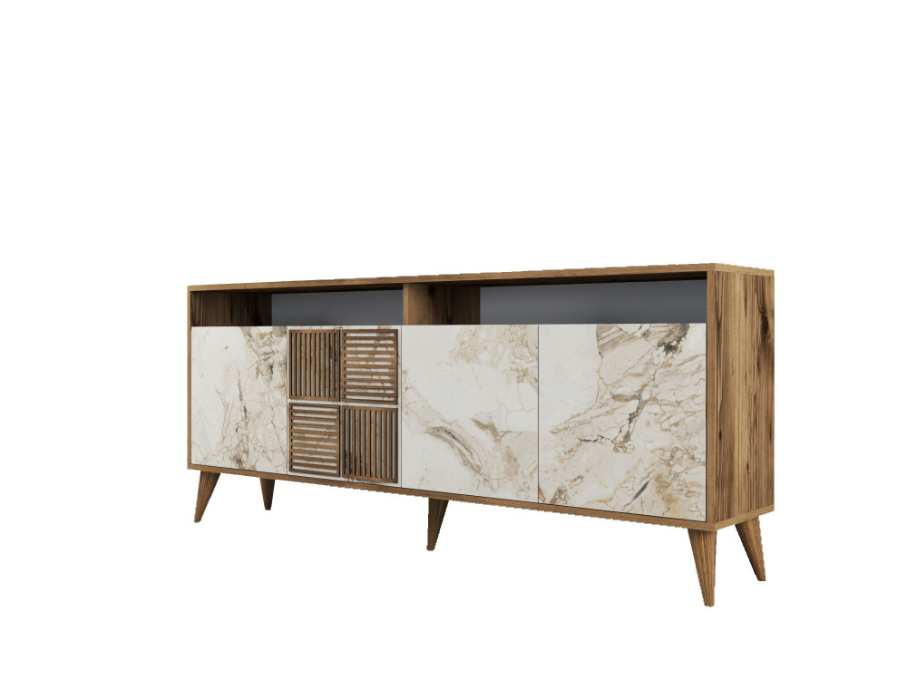 Consola de madeira "Milan" 180 x 35 x 78 cm - Nogueira