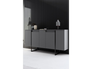 Aparador "Luxe" em madeira - 160 x 35 x 80 cm - Cinzento antracite 2