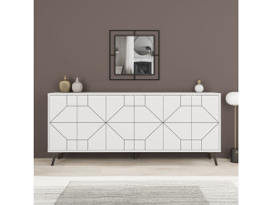 Aparador de madeira "Dune" - 184 x 35 x 77 cm - Branco 2