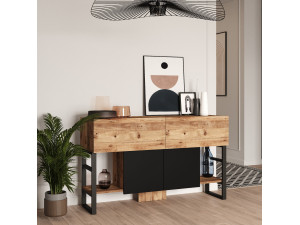 Aparador de madeira "Mel" - 140 x 43 x 84 cm - Bege 2