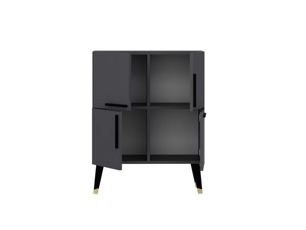 Aparador "Makro" em madeira - 70 x 35 x 90 cm - Cinzento antracite