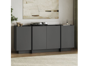 Aparador de madeira "Dorma" - 180 x 45 x 80 cm - Antracite / Preto 2