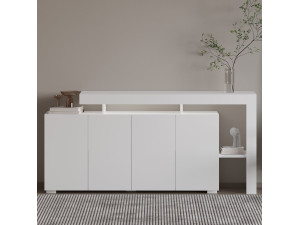 Aparador de madeira "Beliz" - 170 x 35 x 80 cm - Branco 2