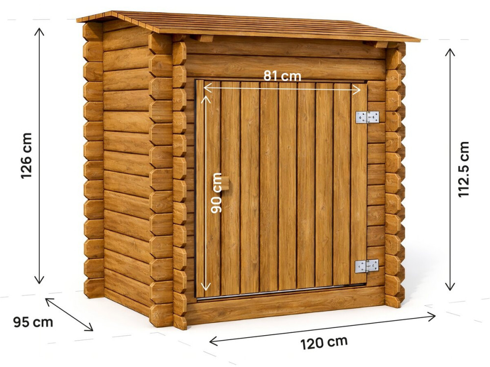Caixa de filtro para piscina "Keny" em madeira tratada - 120 x 95 x 126 cm