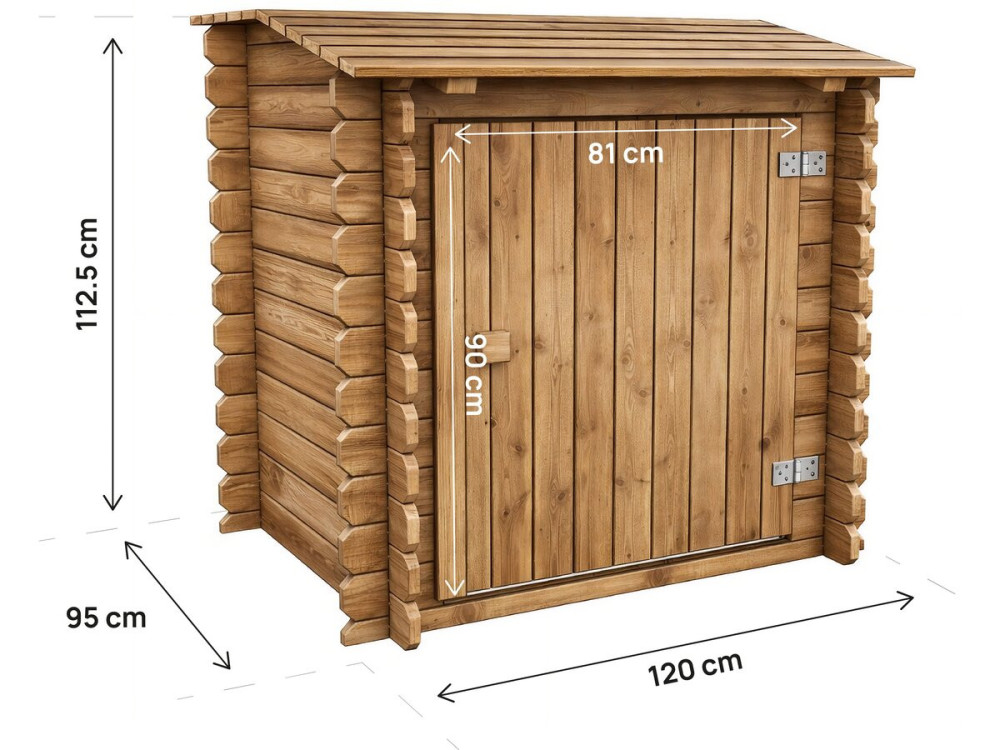 Caixa filtrante de madeira tratada "Keny" para piscina - 120 x 95 x 113 cm