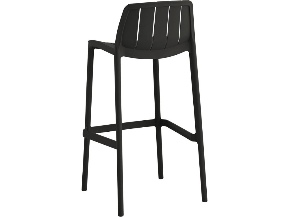 Conjunto de 2 cadeiras altas de jardim empilháveis "Vaena" - Preto