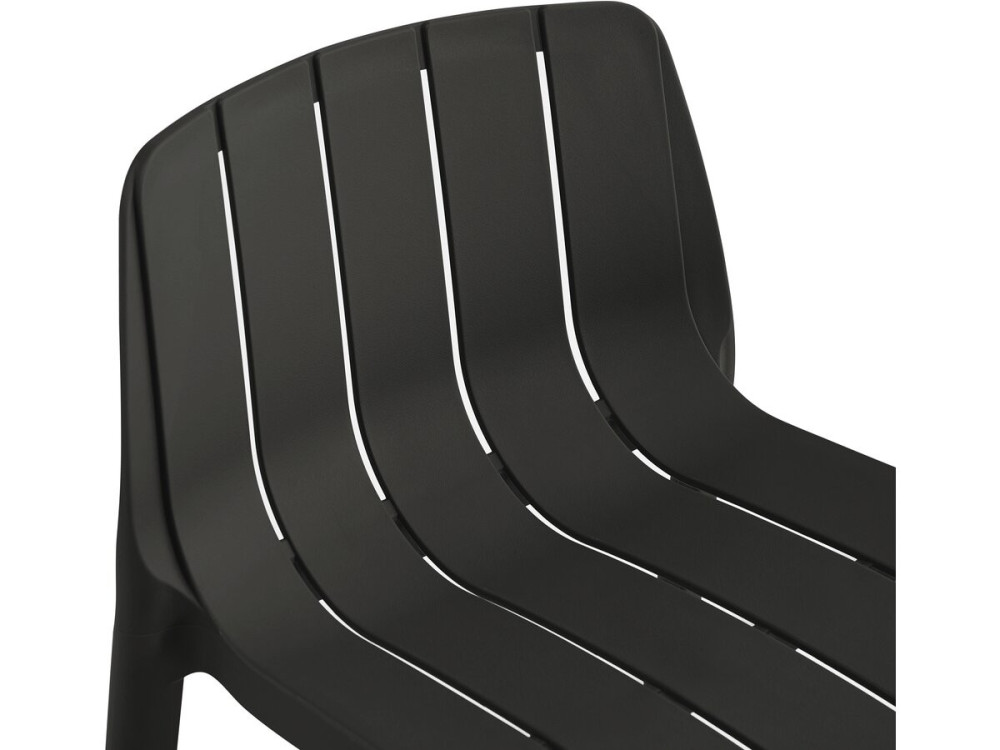 Conjunto de 2 cadeiras altas de jardim empilháveis "Vaena" - Preto