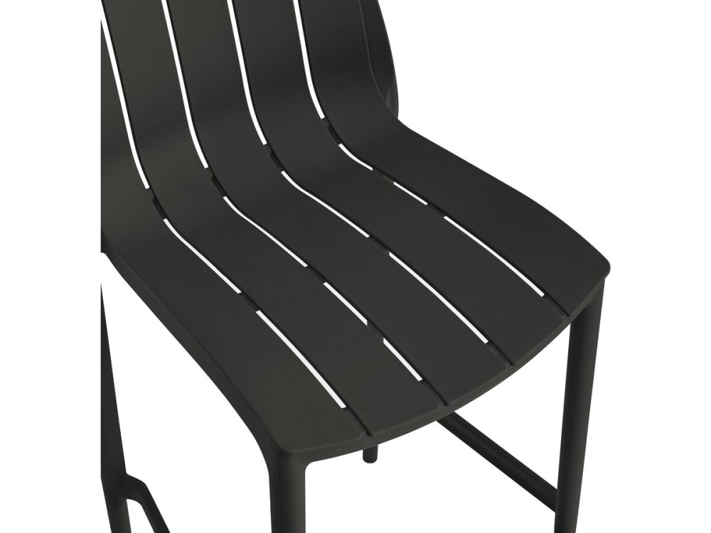 Conjunto de 2 cadeiras altas de jardim empilháveis "Vaena" - Preto