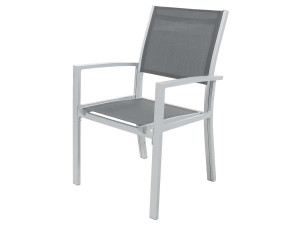 Poltrona para jardim em  alumínio Textilene "Tropic" - Phoenix - Cinza escura 2