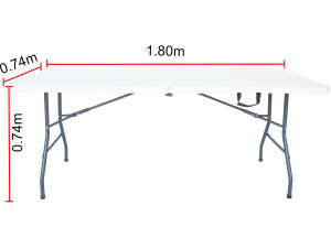 Mesa dobrável de jardim "dobrável" - 180 x 74 x 74 cm - Branca 2