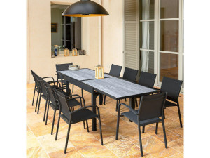 Mesa de jardim em alumínio extensível "Lagos" - 200/320 x 105 x 76 cm - Cinzento 2