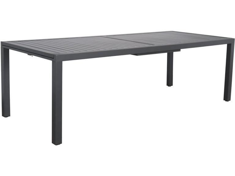 Mesa de jardim metálica extensível "Salou" - 240/300 x 100 x 75 cm - Cinzento