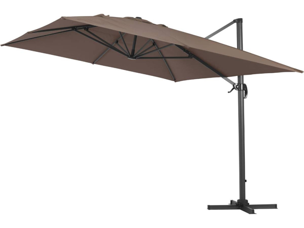 Guarda-sol de jardim offset em alumínio "Sun 4" - Retângulo - 3 x 4 m + Capa protetora - Taupe