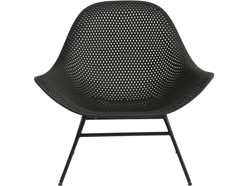 Conjunto de 2 cadeirões de jardim "Soléna" com mesa de apoio - Preto