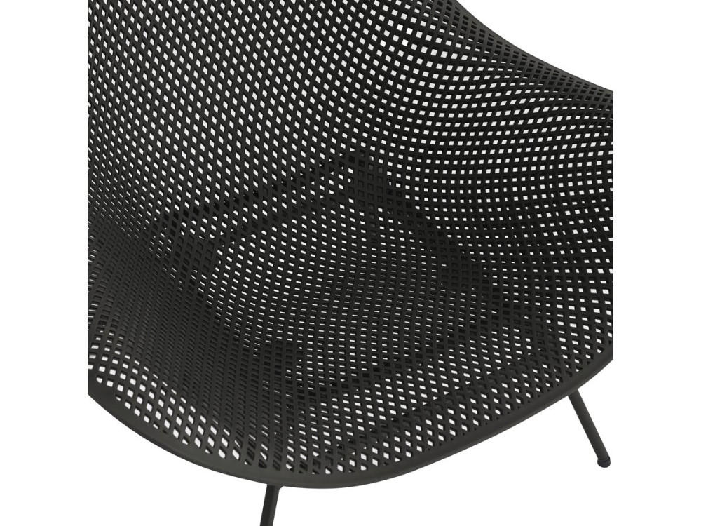 Conjunto de 2 cadeirões de jardim "Soléna" com mesa de apoio - Preto