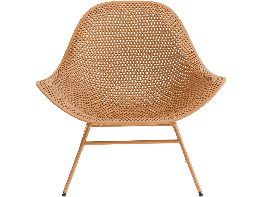 Conjunto de 2 cadeirões de jardim "Soléna" com mesa de apoio - Laranja