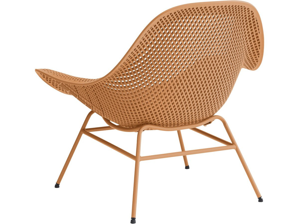 Conjunto de 2 cadeirões de jardim "Soléna" com mesa de apoio - Laranja