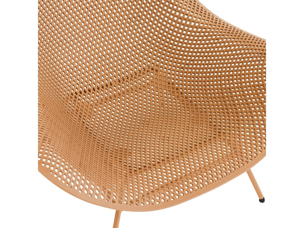 Conjunto de 2 cadeirões de jardim "Soléna" com mesa de apoio - Laranja