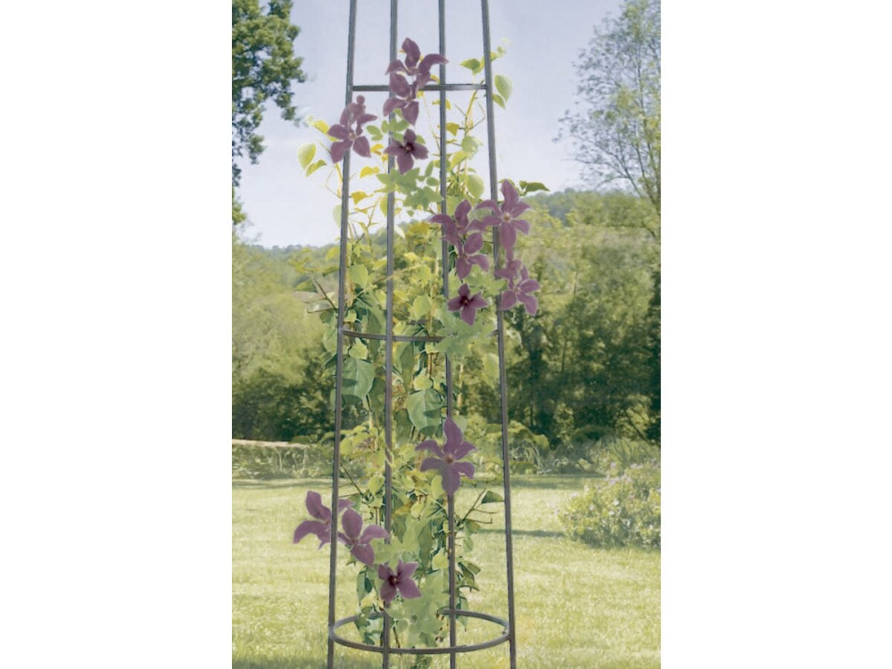 Suporte decorativo - "Obelisco" - Ø 0,41 x 2,00 m - Ferrugem antigo