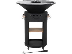 Braseiro "Cesar premium" para churrasco a carvão e a lenha - Ø 81 cm - Preto