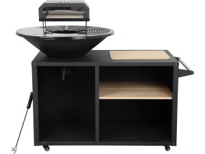 Churrasqueira plancha com forno de pizza "Maréchal" - Ø 81 cm - Preto
