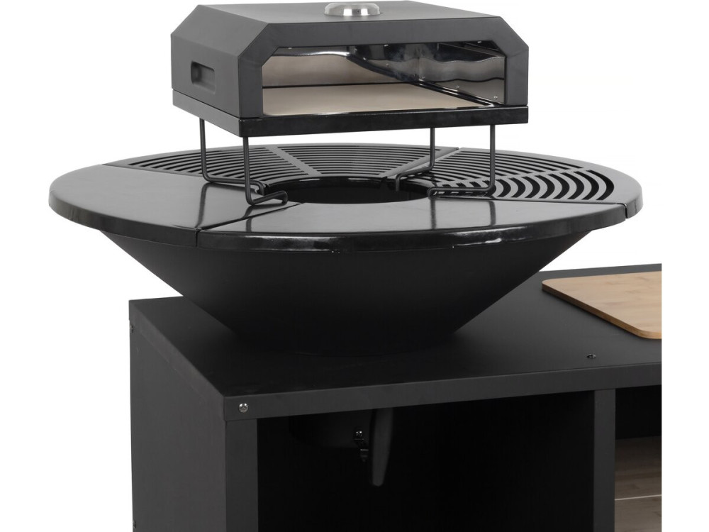 Churrasqueira plancha com forno de pizza "Maréchal" - Ø 81 cm - Preto