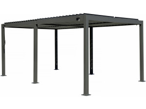 Pérgula bioclimática autoportante de alumínio "Kensington" - 3 x 5 m - Cinzento