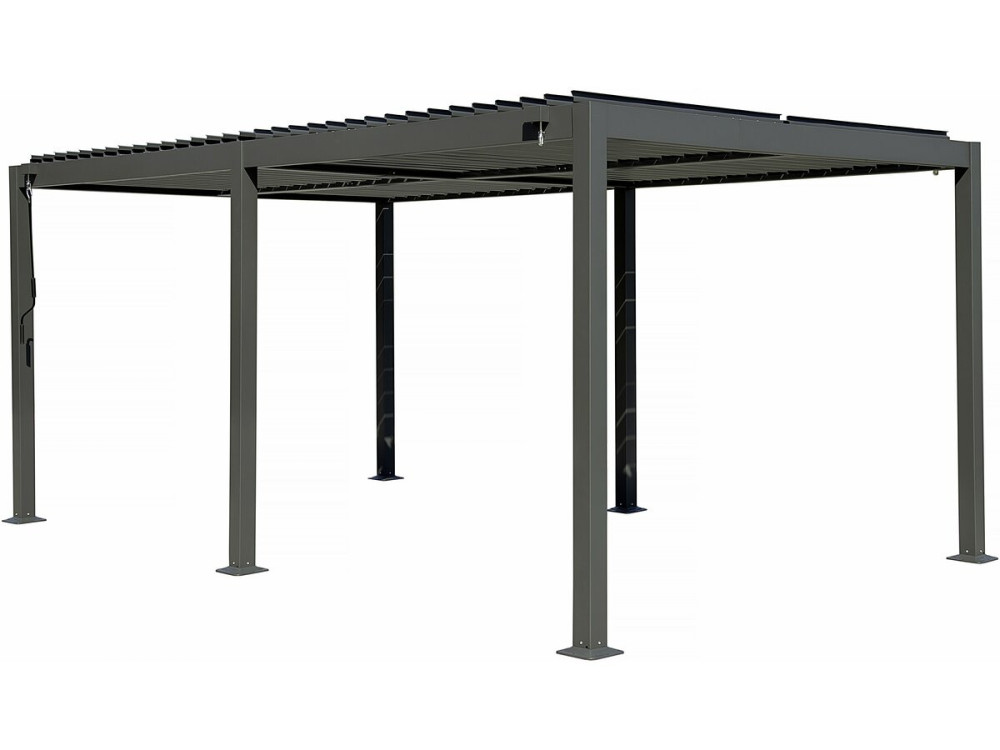 Pérgula bioclimática autoportante de alumínio "Kensington" - 3 x 5 m - Cinzento