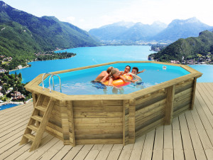 Piscina de madeira "Miami 145" - 4,86 x 3,36 x 1,45 m 2