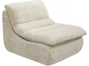 Chaise longue "Candela" em tecido texturado - 81 x 96 x 75 cm - Bege