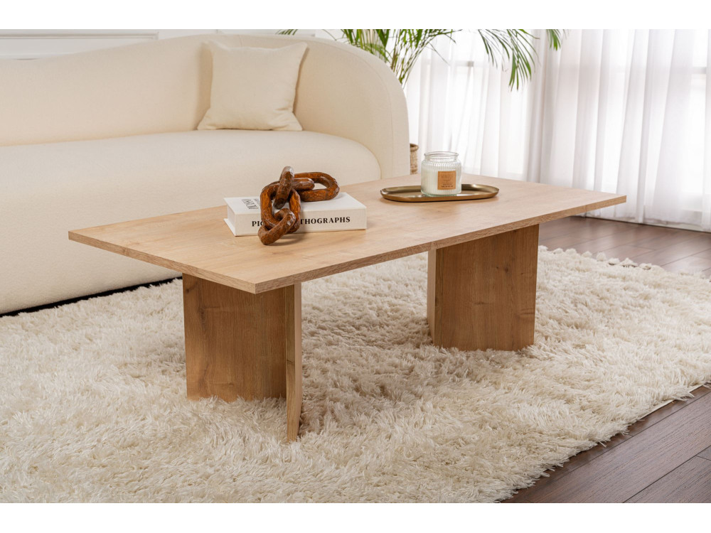 Mesa de centro de madeira "Sabin" - 60 x 119 x 40 cm - Carvalho Safira