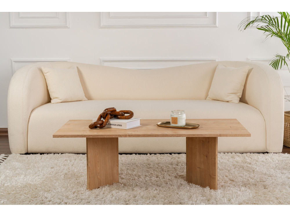 Mesa de centro de madeira "Sabin" - 60 x 119 x 40 cm - Carvalho Safira