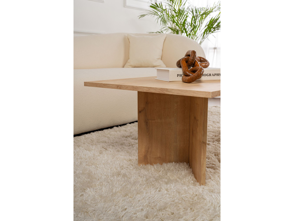 Mesa de centro de madeira "Sabin" - 60 x 119 x 40 cm - Carvalho Safira