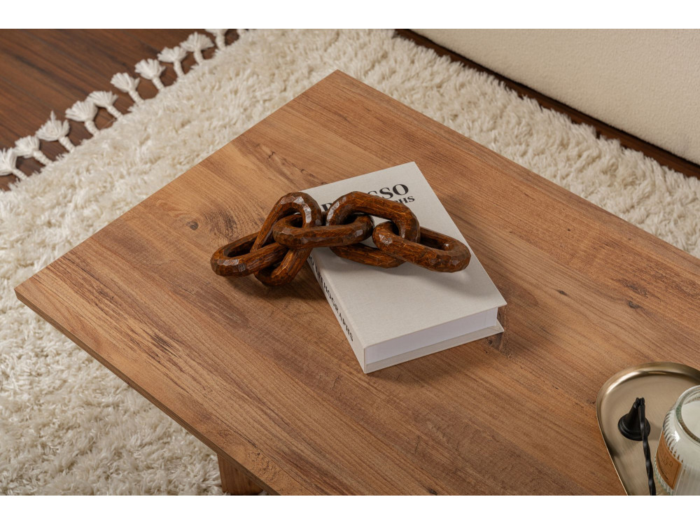 Mesa de centro de madeira "Sabin" - 60 x 119 x 40 cm - Pinheiro Atlântico