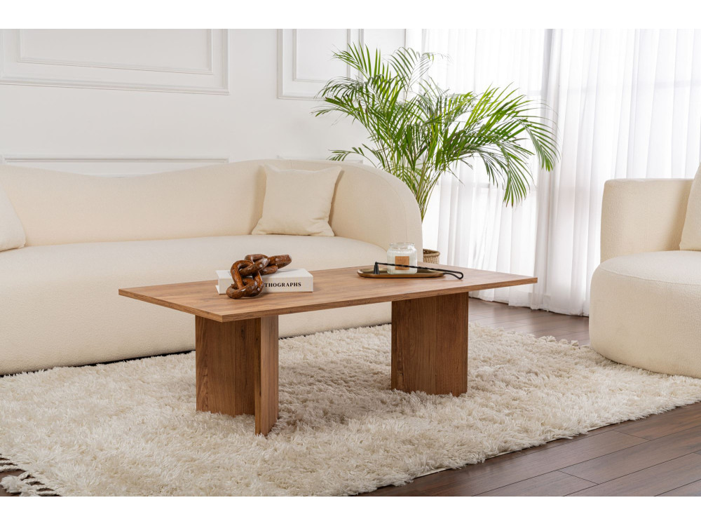 Mesa de centro de madeira "Sabin" - 60 x 119 x 40 cm - Pinheiro Atlântico