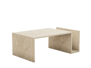Mesa de centro de madeira "Memo" - 86 x 50 x 32 cm - Travertino