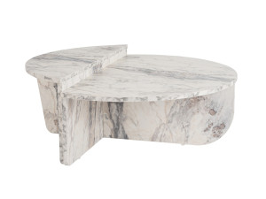 Mesa de centro de madeira "Orion" 90 x 60 x 30 cm - mármore Freesia