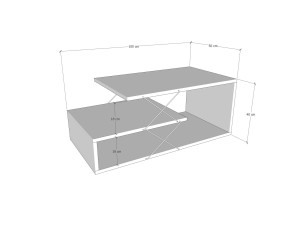 Mesa de centro em madeira "Cayenne" - 100 x 50 x 40 cm - Branco