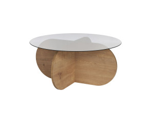 Mesa de centro "Aeris" em madeira - 75 x 75 x 35 cm - Carvalho SaphirFumées