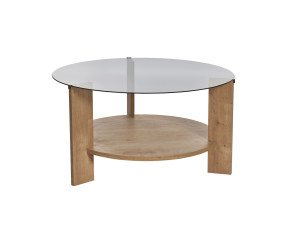 Mesa de centro em madeira "Clara" - 75 x 75 x 40 cm - Carvalho SaphirFumées