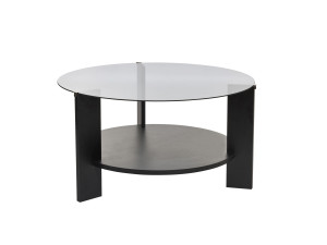 Mesa de centro em madeira "Clara" - 75 x 75 x 40 cm - madeira NoirFumée
