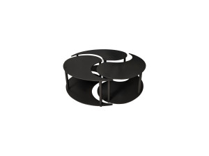 Conjunto de mesa de centro em madeira "Yin" 70 x 70 x 38 cm - Preto