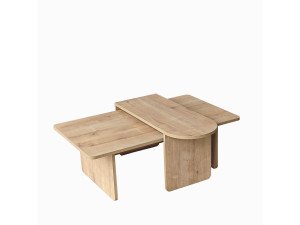 Conjunto de mesa de centro em madeira "Paris" 105 x 60 x 35 cm - Bronze