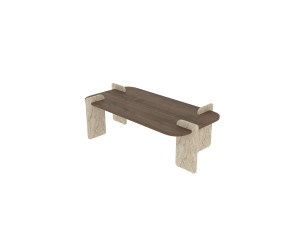 Mesa de centro de madeira "Leapiri" - 120 x 60 x 35 cm - Castanho
