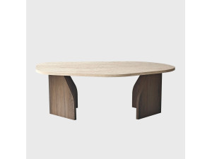 Mesa de centro em madeira "Rock" - 100 x 60 x 35 cm - Travertino