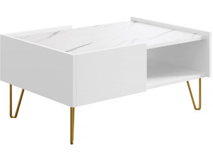 Mesa de centro «Narine L» - 97 x 45 x 65 cm - Branco