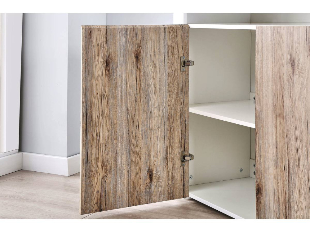 Buffet LED "Bogotá" - 155 x 40 x 92 cm - Carvalho / Lacado branco
