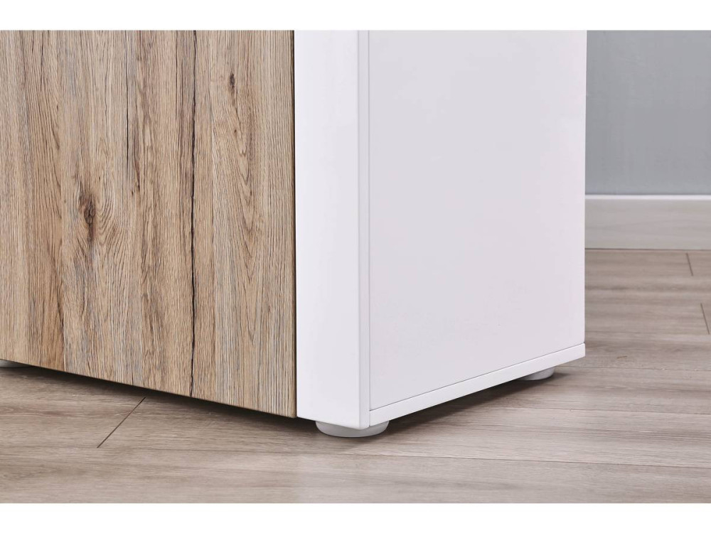 Buffet LED "Bogotá" - 155 x 40 x 92 cm - Carvalho / Lacado branco
