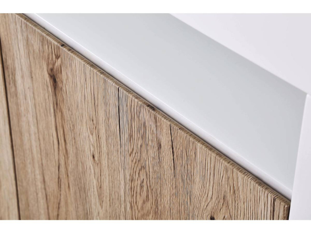 Buffet LED "Bogotá" - 155 x 40 x 92 cm - Carvalho / Lacado branco