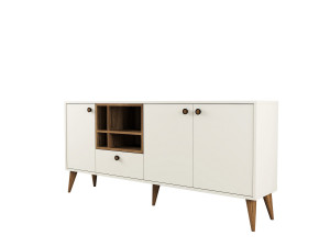 Aparador "Napoli" em madeira - 180 x 35 x 81 cm - Creme